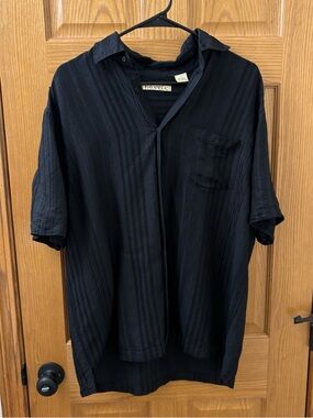 Havanera Black Textures Button-Up Shirt Size Men’s Large